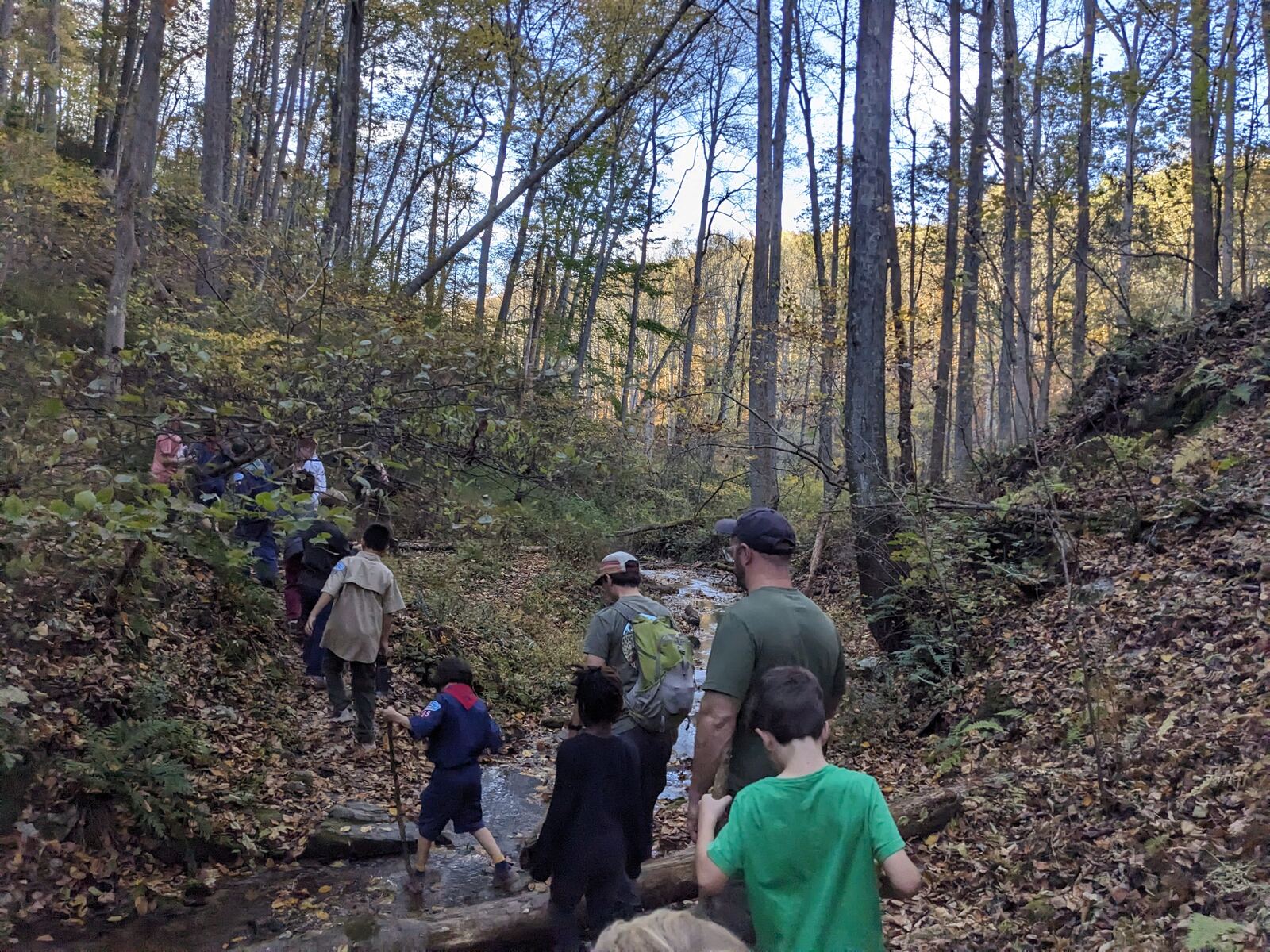 Pack 209 Cub Scouts hiking a local trail